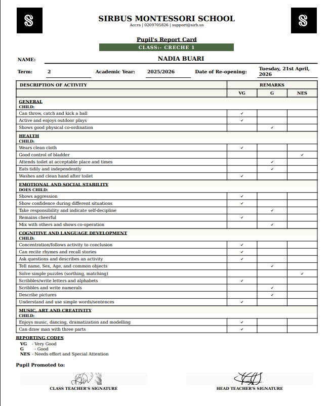 Creche Report Sample